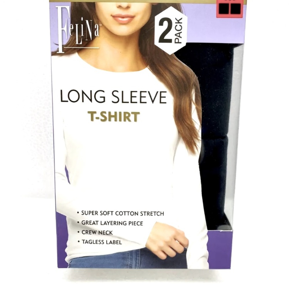 Felina Ladies Black 2-Pack Long Sleeve